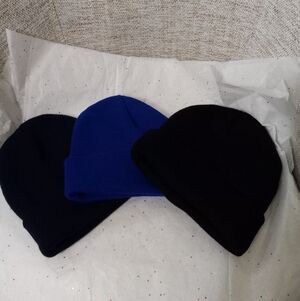 3/$15 Black and Blue Beanies